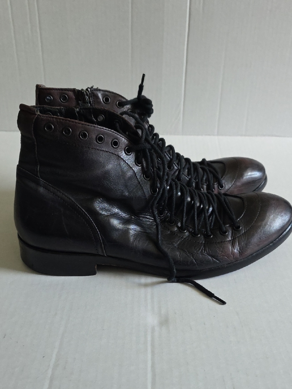 Men's Dark Brown Lace-Up Leather Ankle Boots